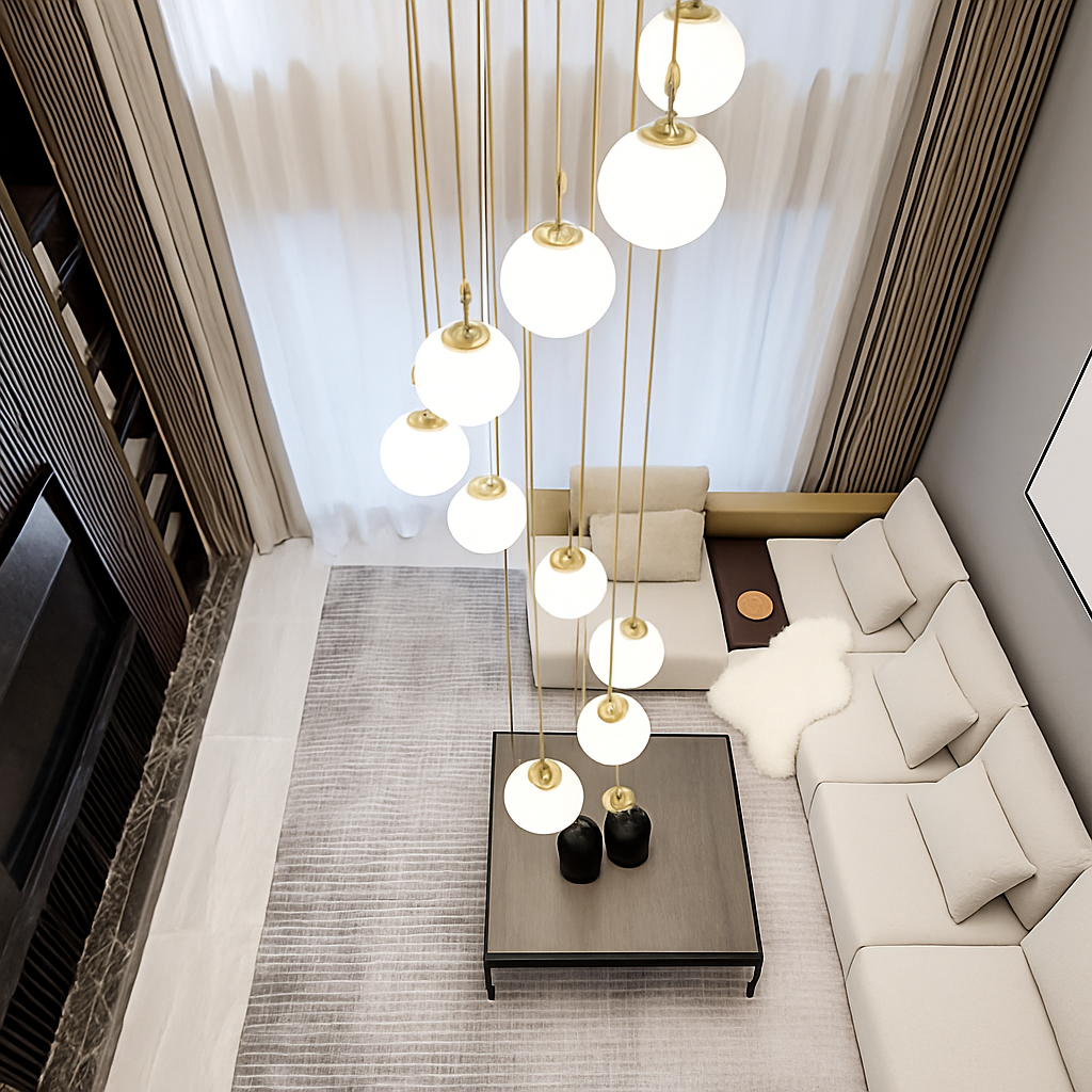 Moderner Duplex-Kronleuchter für luxuriöse Innenbeleuchtung - vue 4 sur 20