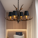 lustre en bois de cerf style vintage pour intérieur rustique