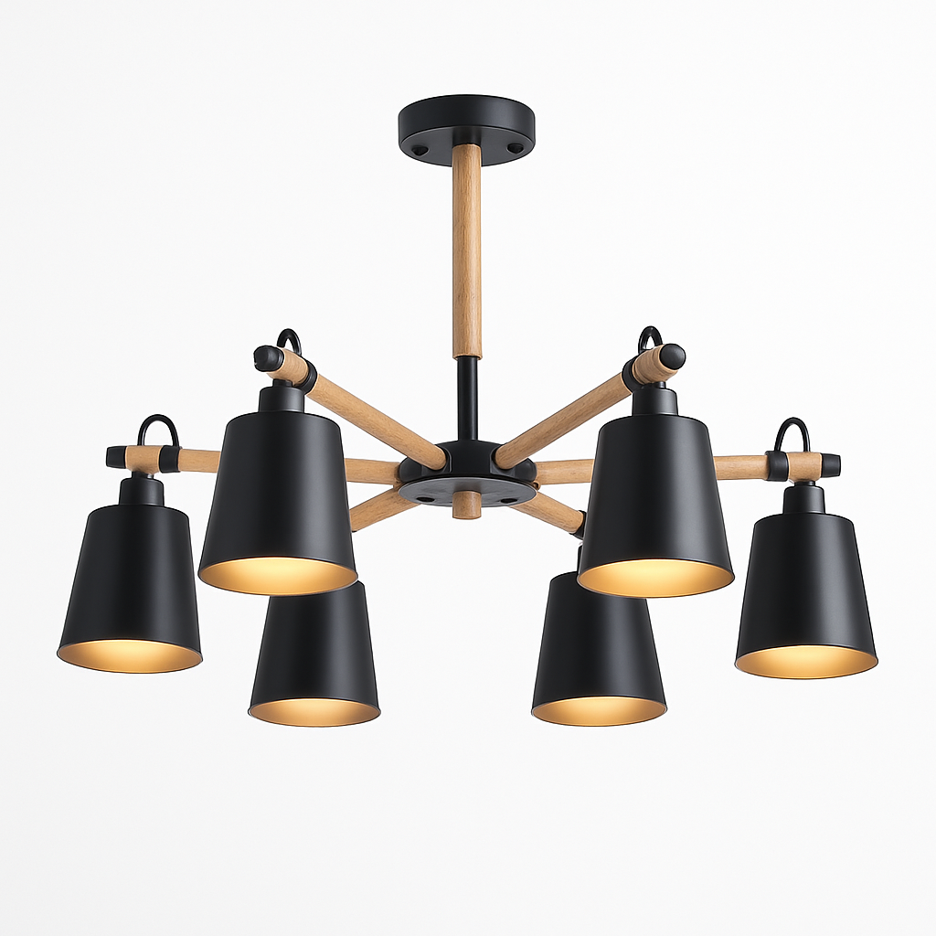 Lustre en bois et métal rustique Personality