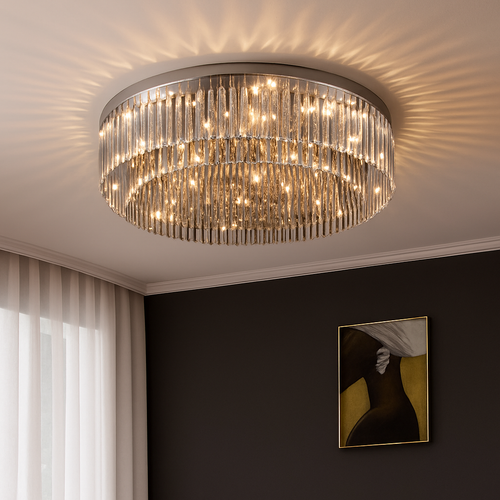 lustre en cristal led de luxe pour décoration intérieure