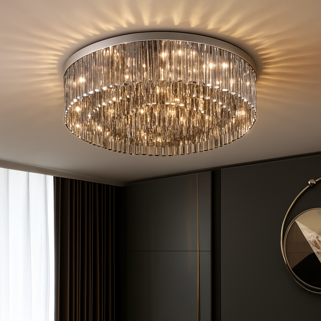 lustre en cristal led de luxe pour décoration intérieure - vue 5 sur 9