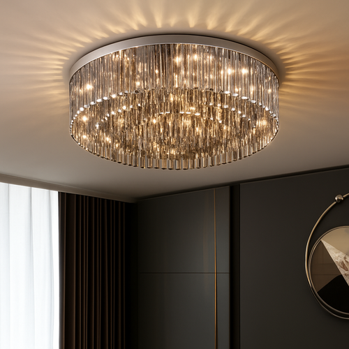 lustre en cristal led de luxe pour décoration intérieure