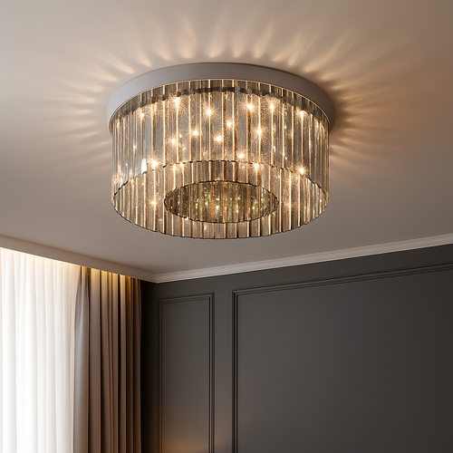 lustre en cristal led de luxe pour décoration intérieure