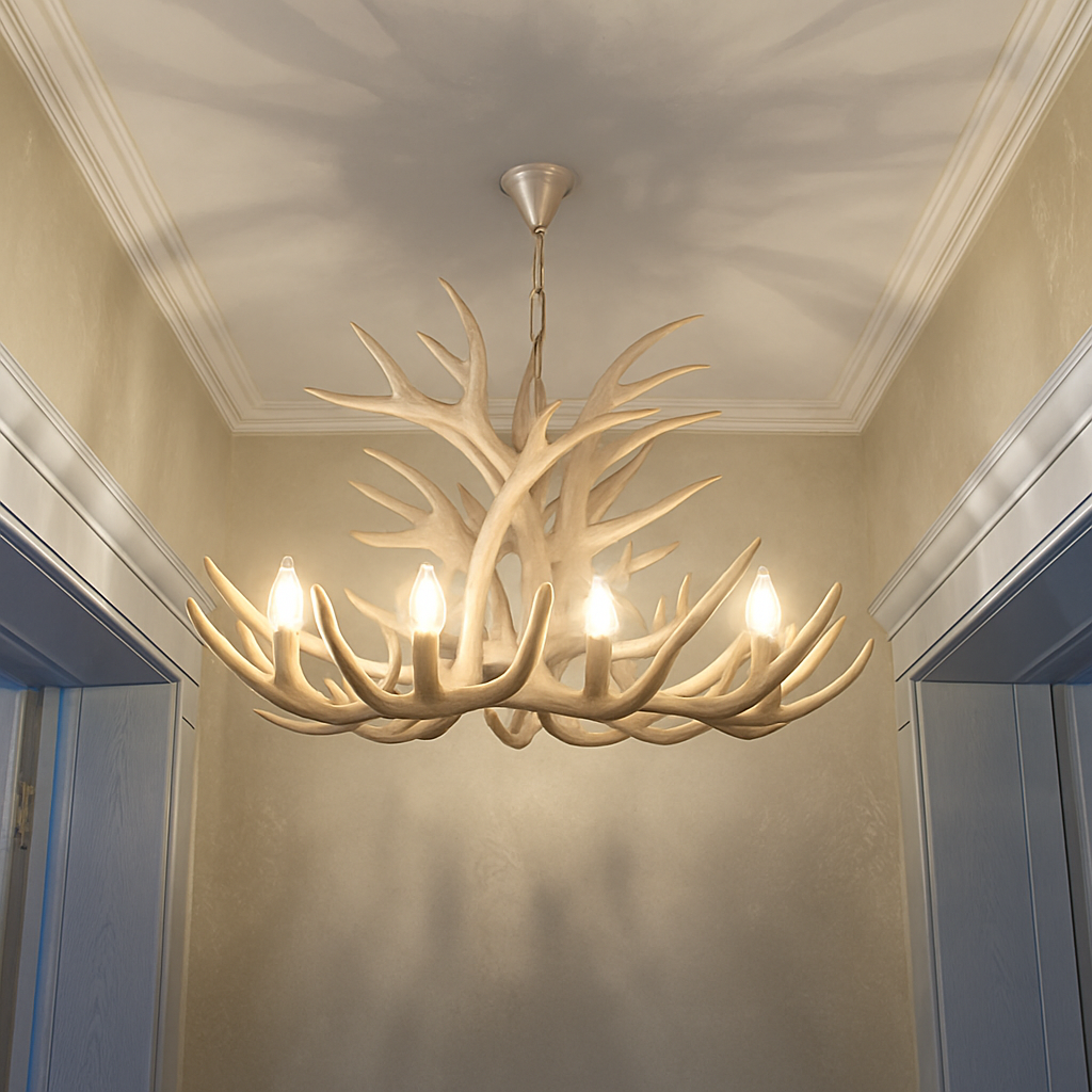 lustre en résine en forme de bois de cerf pour décoration de maison - vue 4 sur 24
