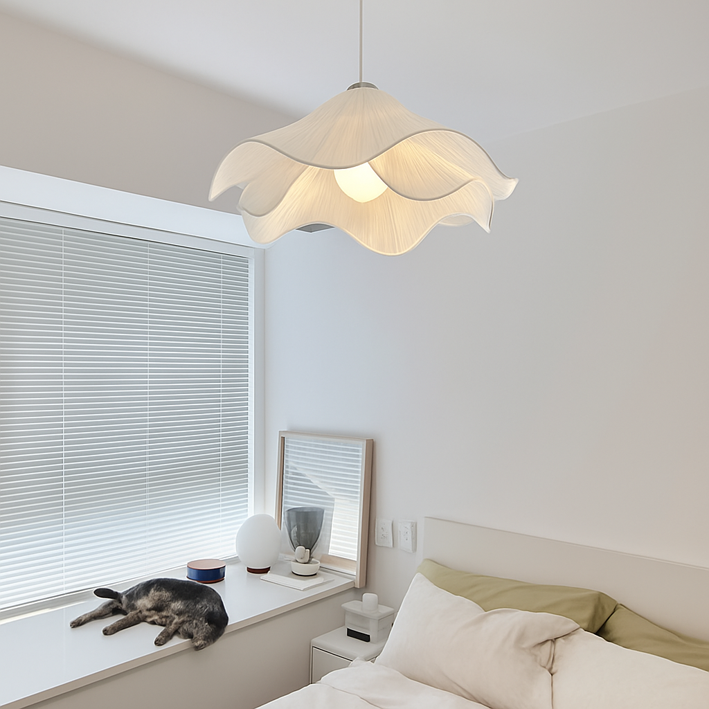 lustre en tissu plissé style nordique simple et confortable - vue 2 sur 6