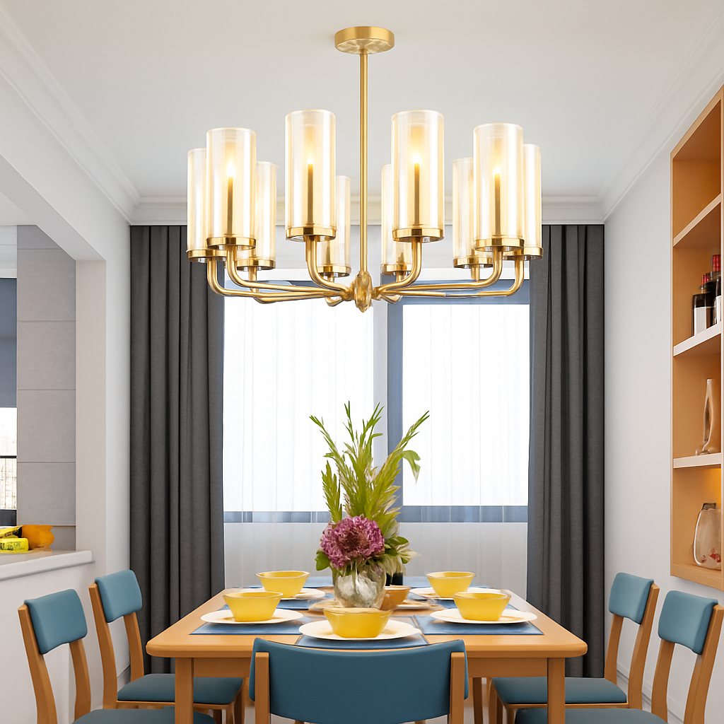 lustre en verre moderne 6 à 15 têtes design nordique luminaire intérieur - vue 6 sur 16