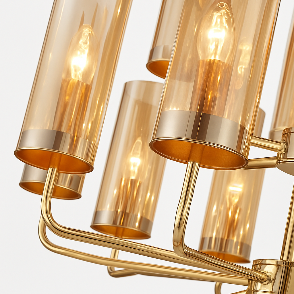 lustre en verre moderne 6 à 15 têtes design nordique luminaire intérieur - vue 10 sur 16