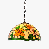 lustre en verre tournesol style américain éclairage campagne intérieur