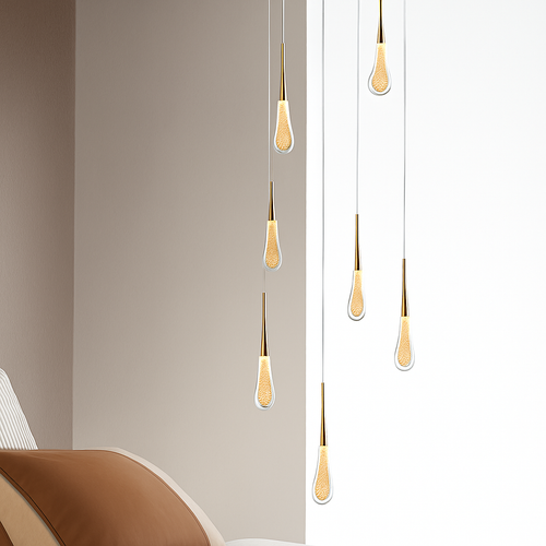 lustre goutte d'eau en cristal pour décoration intérieure