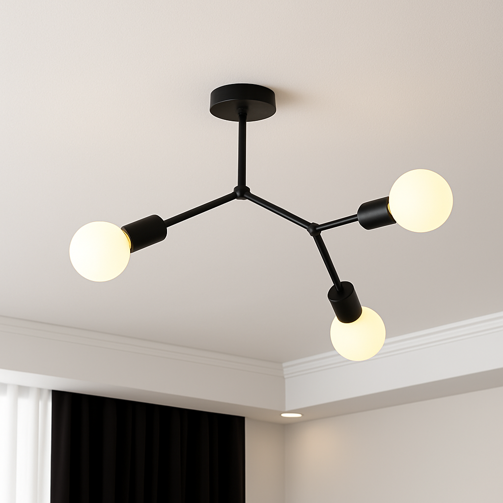 Lustre industriel LED avec plusieurs branches métalliques Rally - vue 13 sur 15