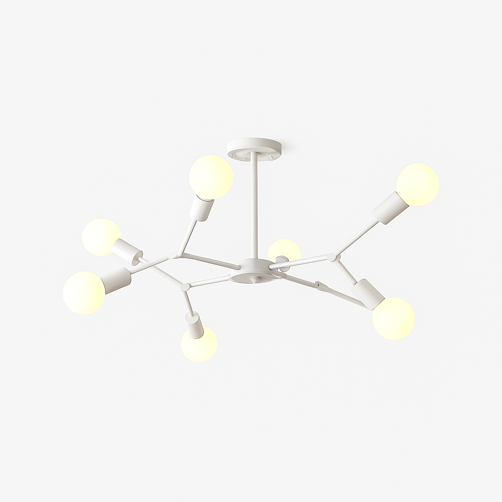 Lustre industriel LED avec plusieurs branches métalliques Rally - vue 9 sur 15