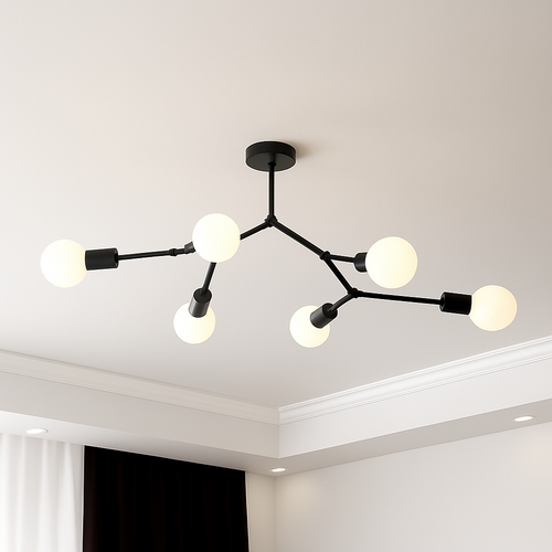 Lustre industriel LED avec plusieurs branches métalliques Rally