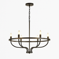 lustre industriel rétro en fer à 6 têtes pour décoration intérieure