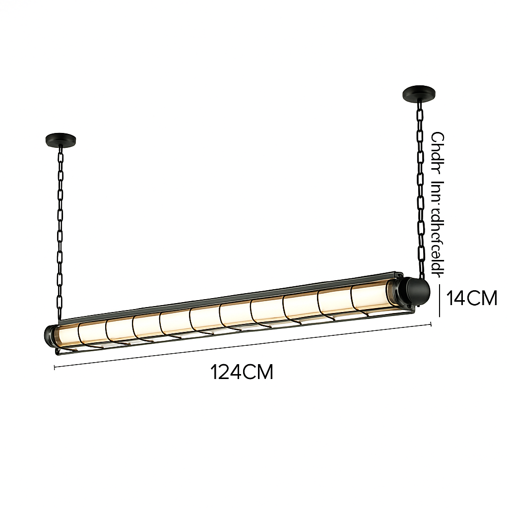 lustre industriel rétro en métal avec lumière led - vue 8 sur 15