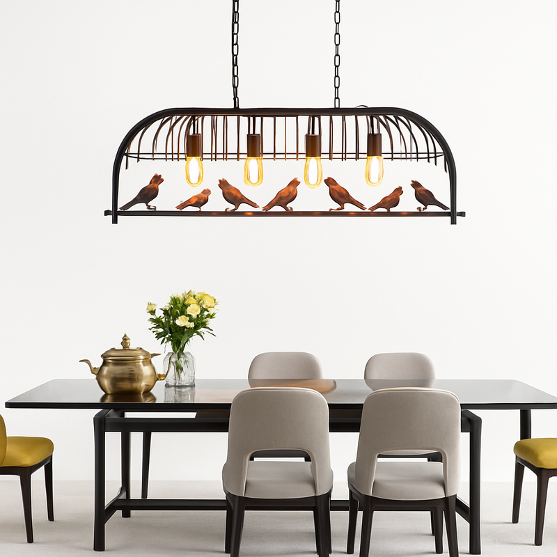 lustre industriel rétro oiseau créatif en fer pour loft restaurant bar
