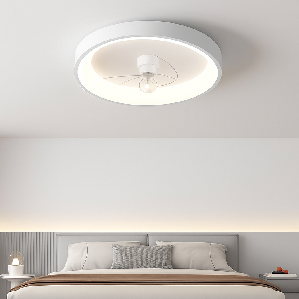 lustre intelligent moderne avec télécommande et ventilateur intégré - vue 3 sur 9