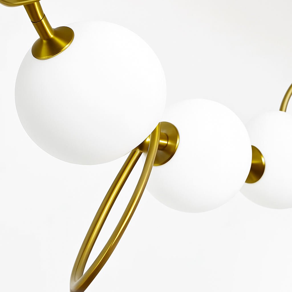 lustre italie designer cc 10 boules de verre led - vue 4 sur 9