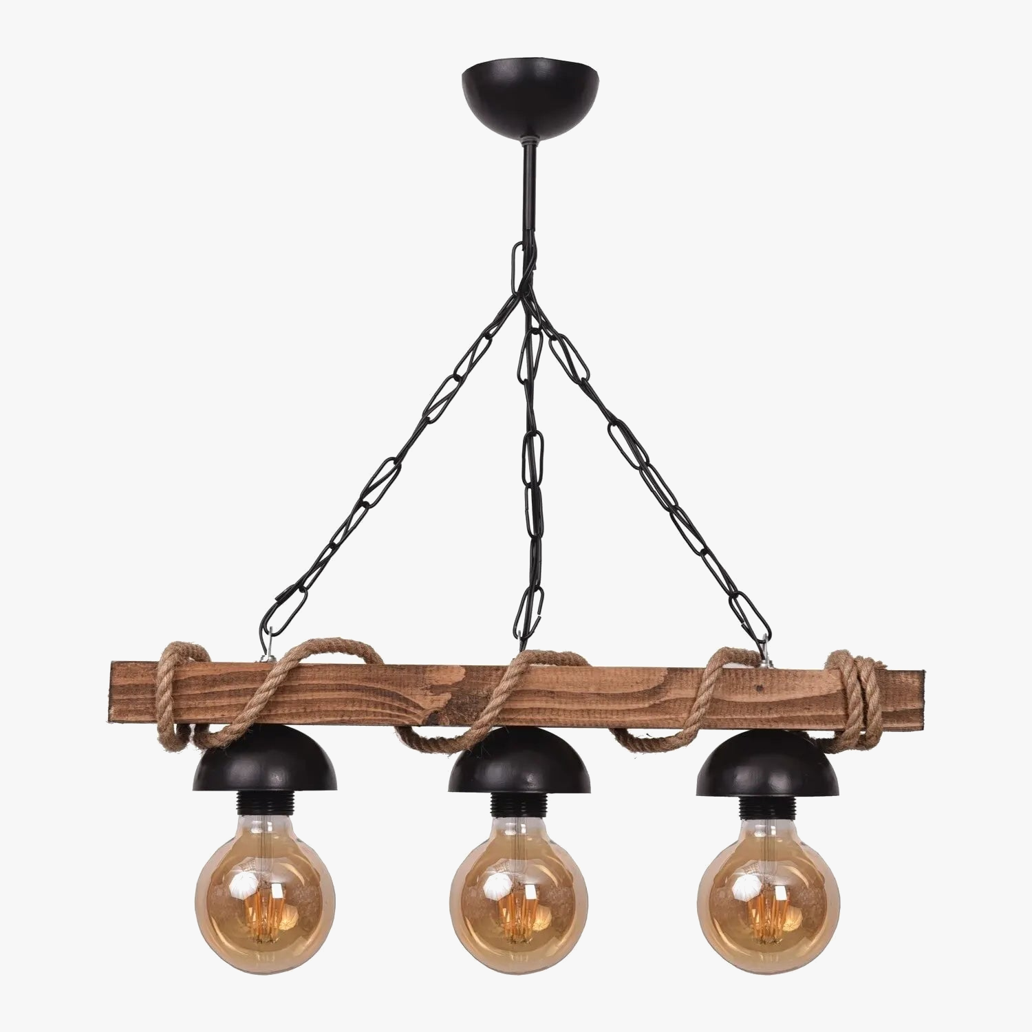 Lustre Vintage décoration en bois et métal