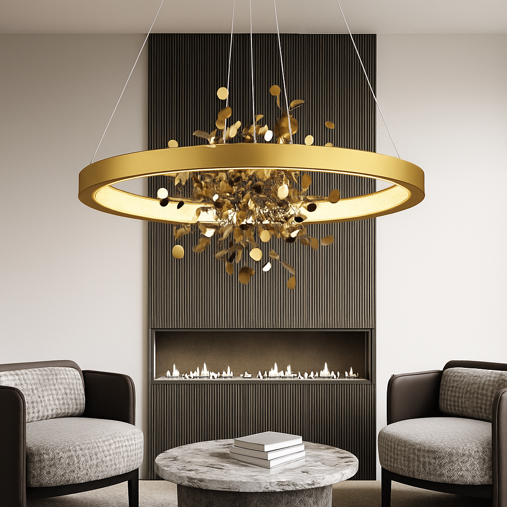 lustre led anneau moderne pour décoration de maison - vue 5 sur 10