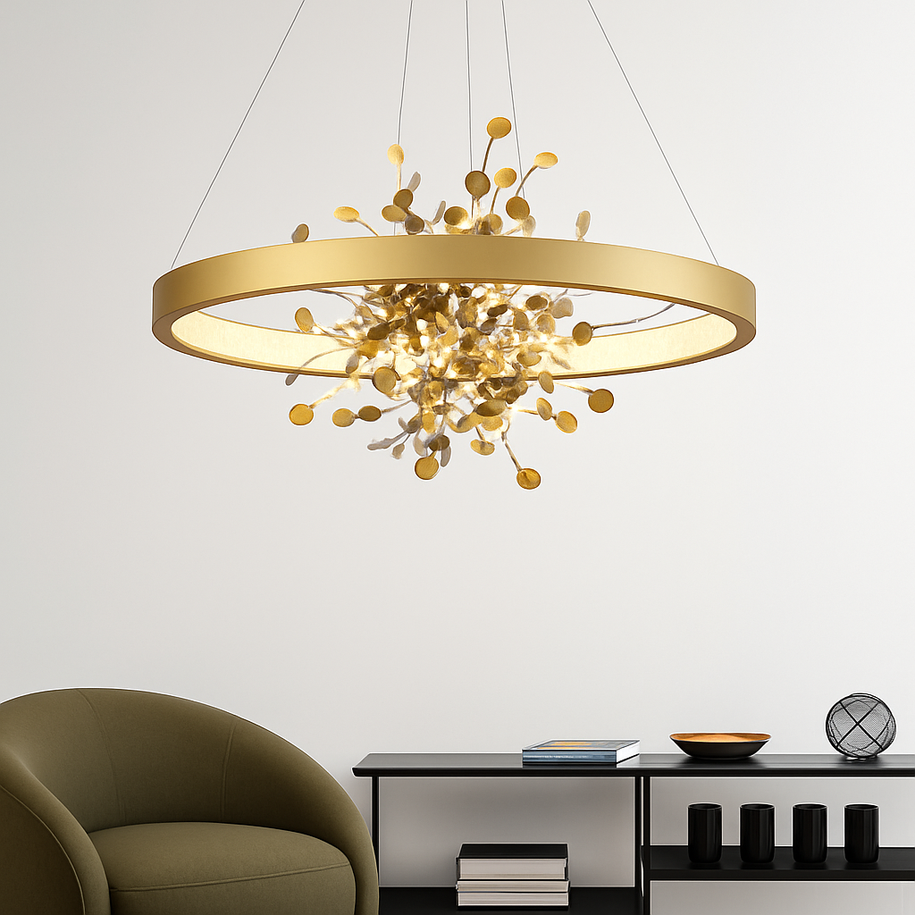 lustre led anneau moderne pour décoration de maison - vue 6 sur 10