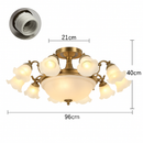 Lustre à LED avec abat-jour en fleurs