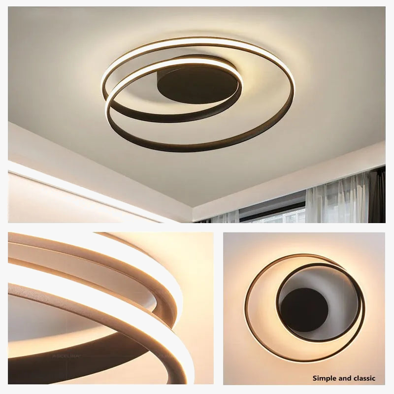 Lustre led blanc noir surface montée déco