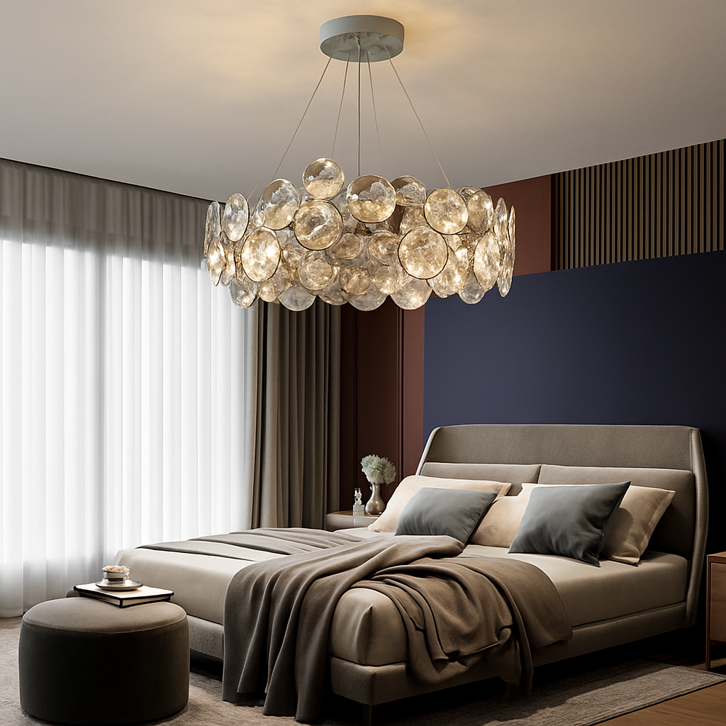 Lustre LED cristal salon moderne chambre romantique salle manger - vue 5 sur 6