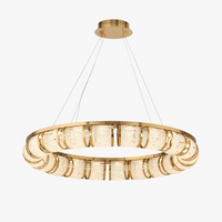 lustre led de luxe moderne en acier inoxydable pour villa