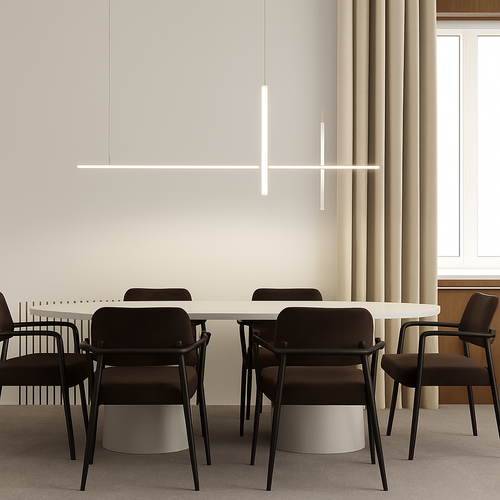 Lustre led dimmable noir minimaliste moderne