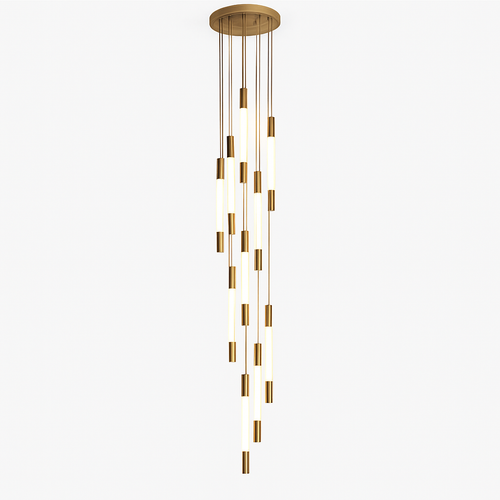 lustre led ligne longue moderne suspension villa luxe éclairage