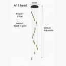 lustre led ligne longue moderne suspension villa luxe éclairage