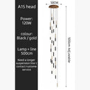 lustre led ligne longue moderne suspension villa luxe éclairage