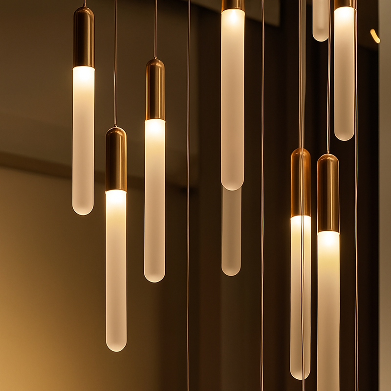 lustre led minimaliste moderne pour villa restaurant escalier