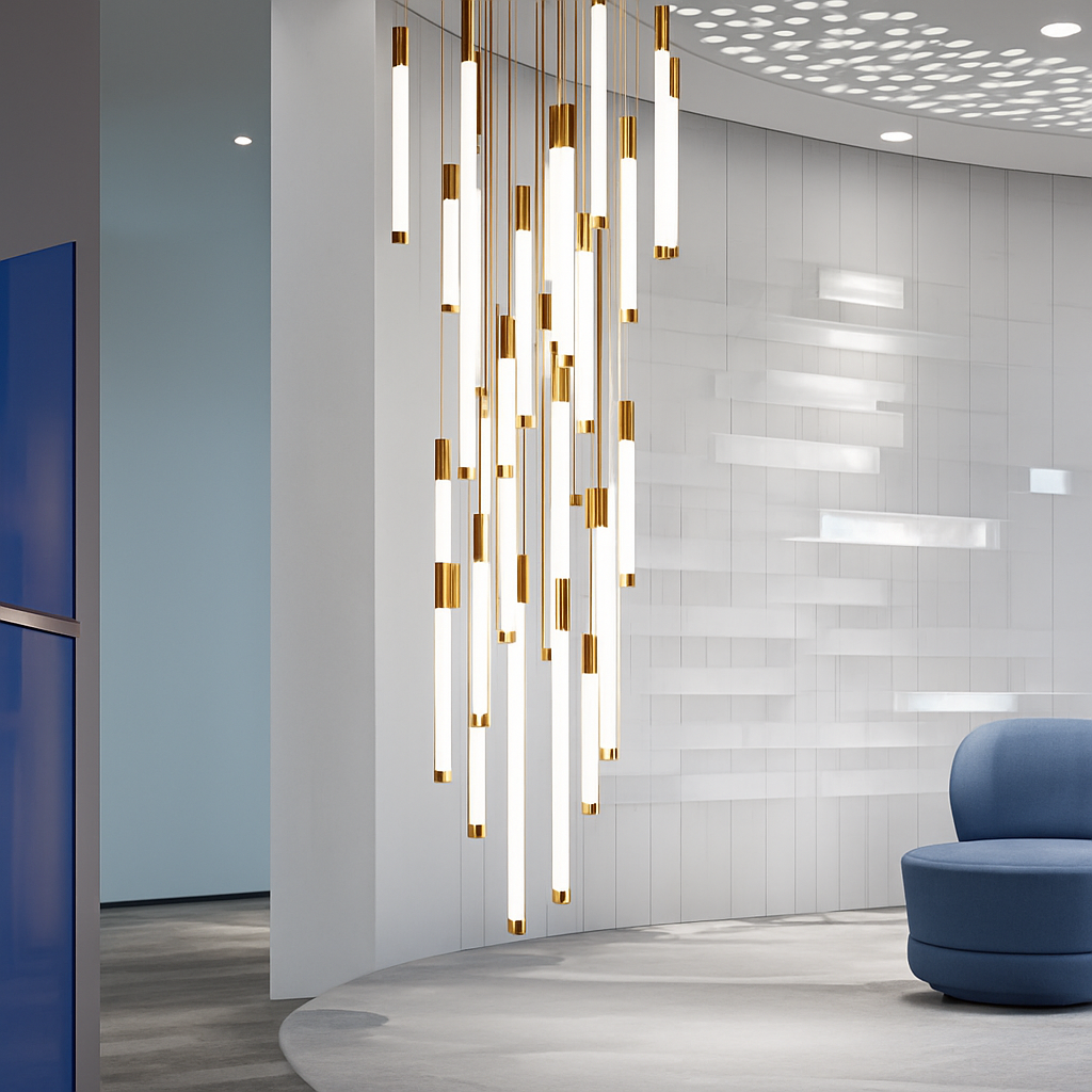 lustre led moderne de luxe pour décoration duplex grenier restaurant - vue 4 sur 15