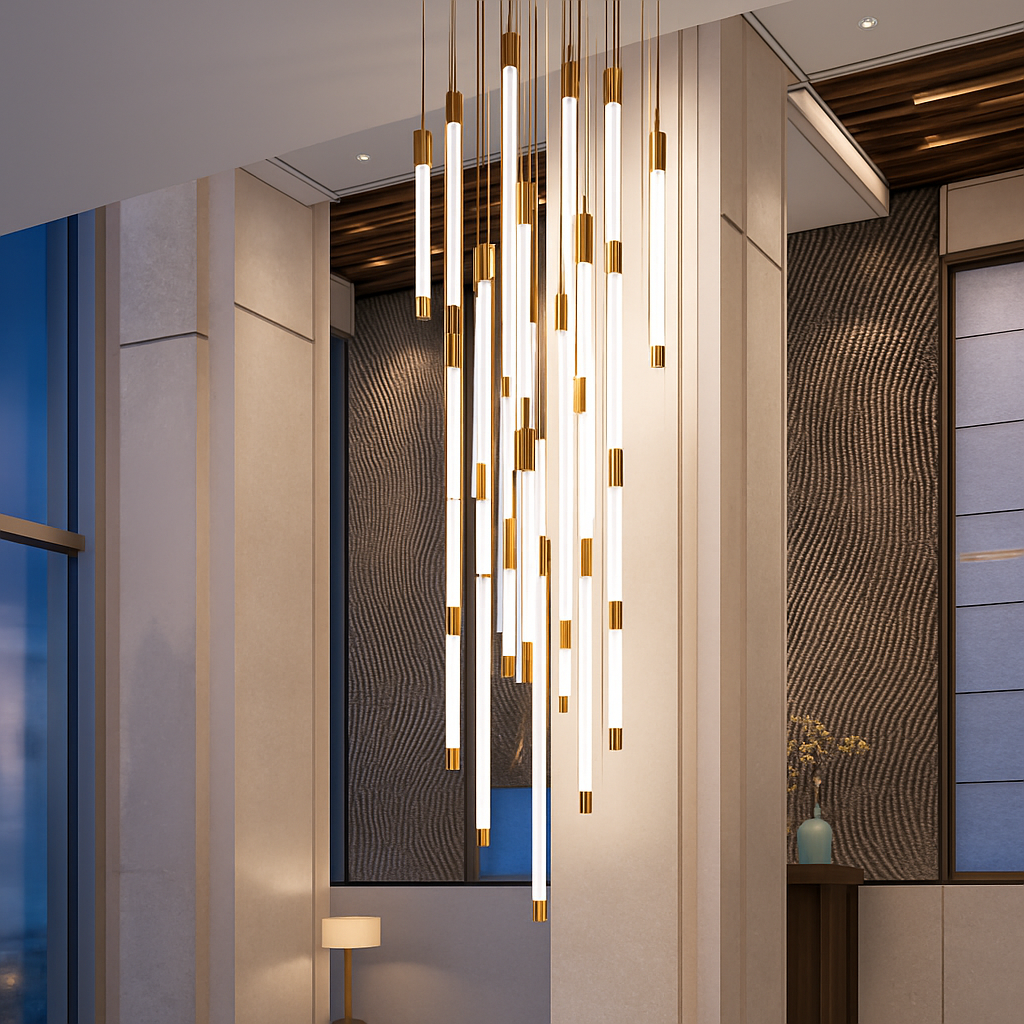 lustre led moderne de luxe pour décoration duplex grenier restaurant - vue 5 sur 15