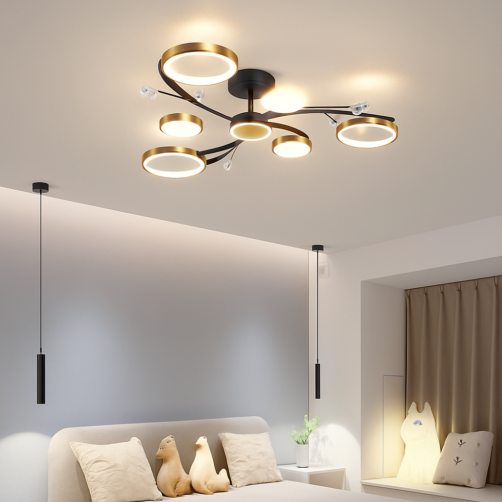 lustre led style nordique décoration maison luminaire suspendu - vue 6 sur 9