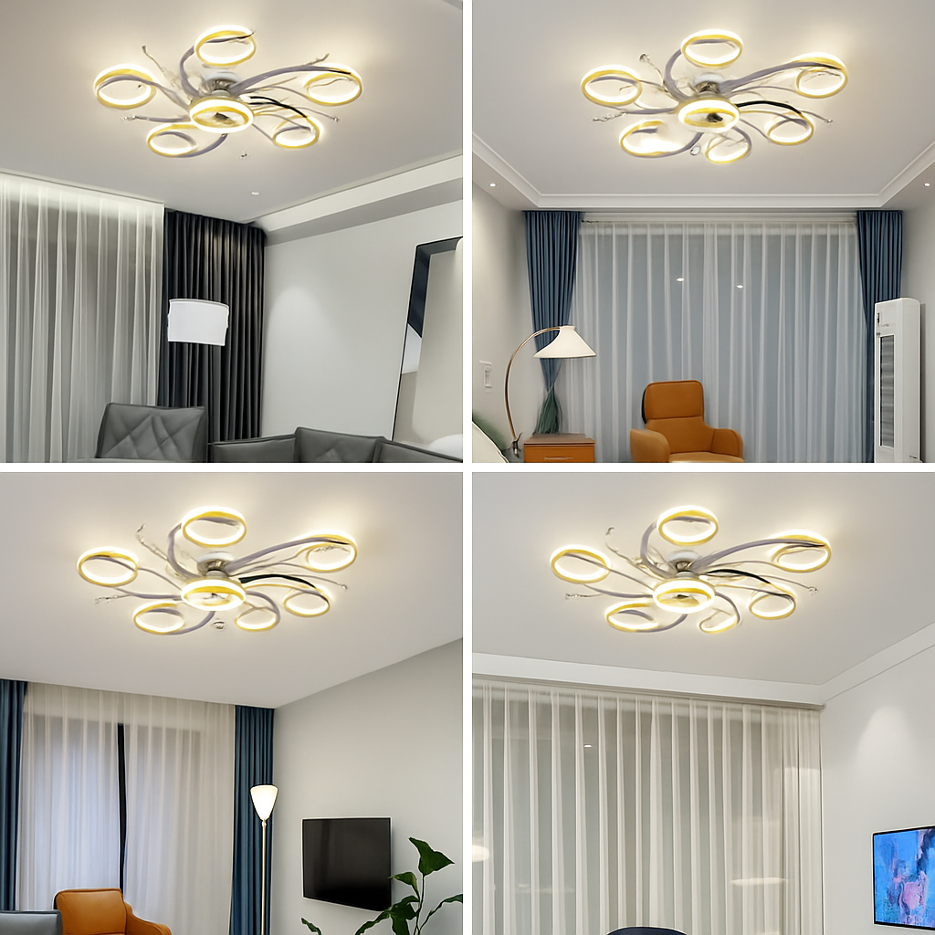 lustre led style nordique décoration maison luminaire suspendu - vue 7 sur 9