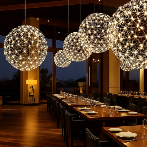lustre led suspendu design moderne en forme de boule