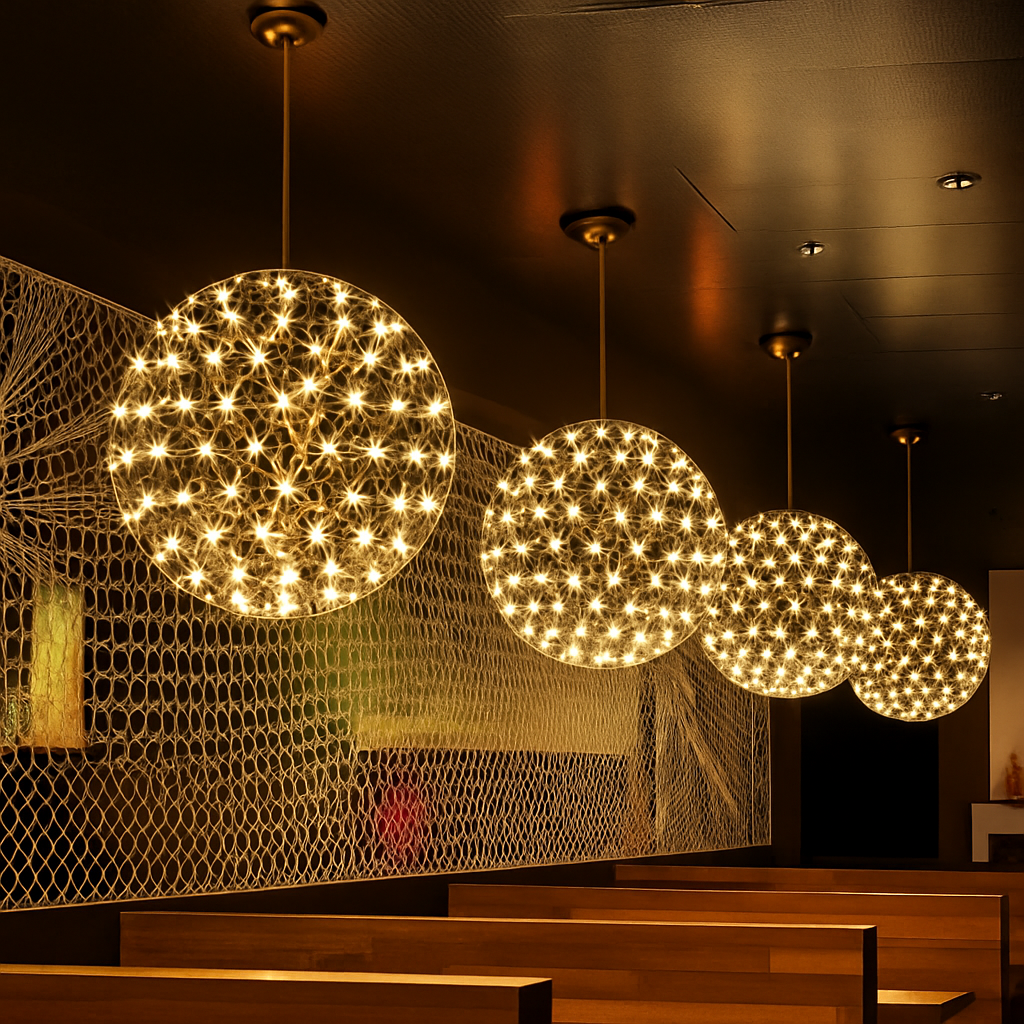 lustre led suspendu design moderne en forme de boule - vue 5 sur 8