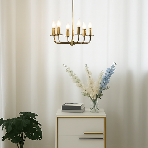 Moderner minimalistisch gehaltener Kronleuchter in LED-Kerzenform - vue 4 sur 8