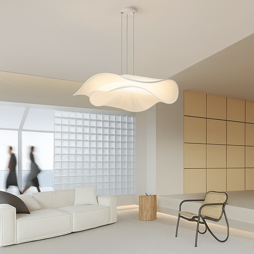 lustre minimaliste nordique en tissu design feuille de lotus