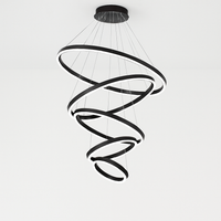 lustre moderne à anneaux ronds en led pour décoration intérieure