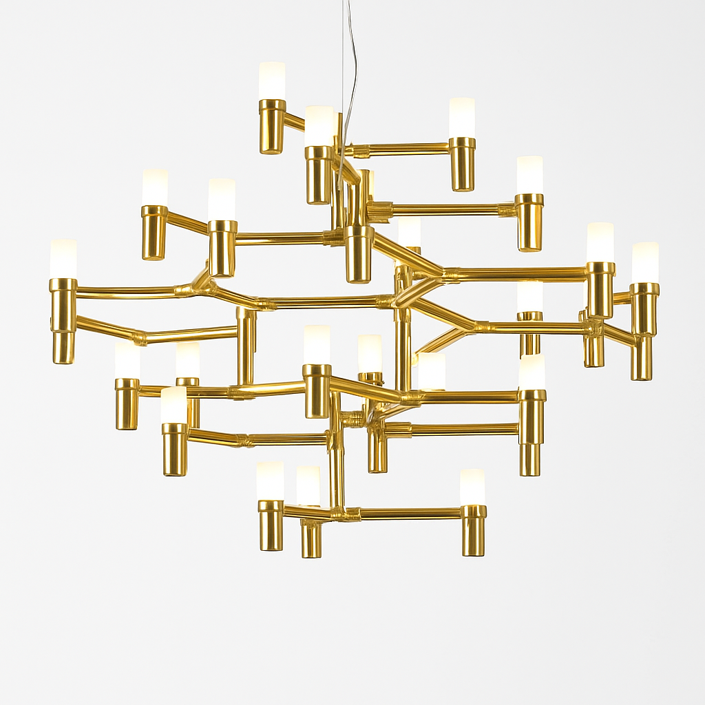 lustre moderne de luxe en métal éclairage suspendu réglable - vue 2 sur 25