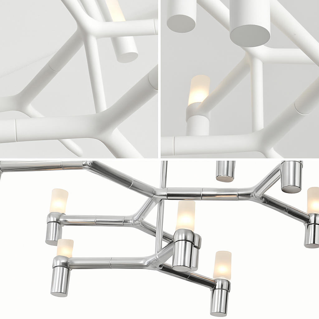 lustre moderne de luxe en métal éclairage suspendu réglable - vue 7 sur 25
