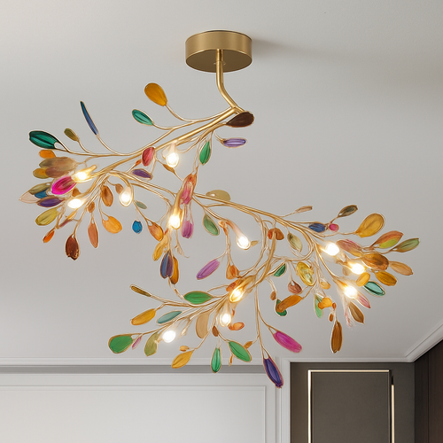 lustre moderne en agate naturelle pour décoration intérieure