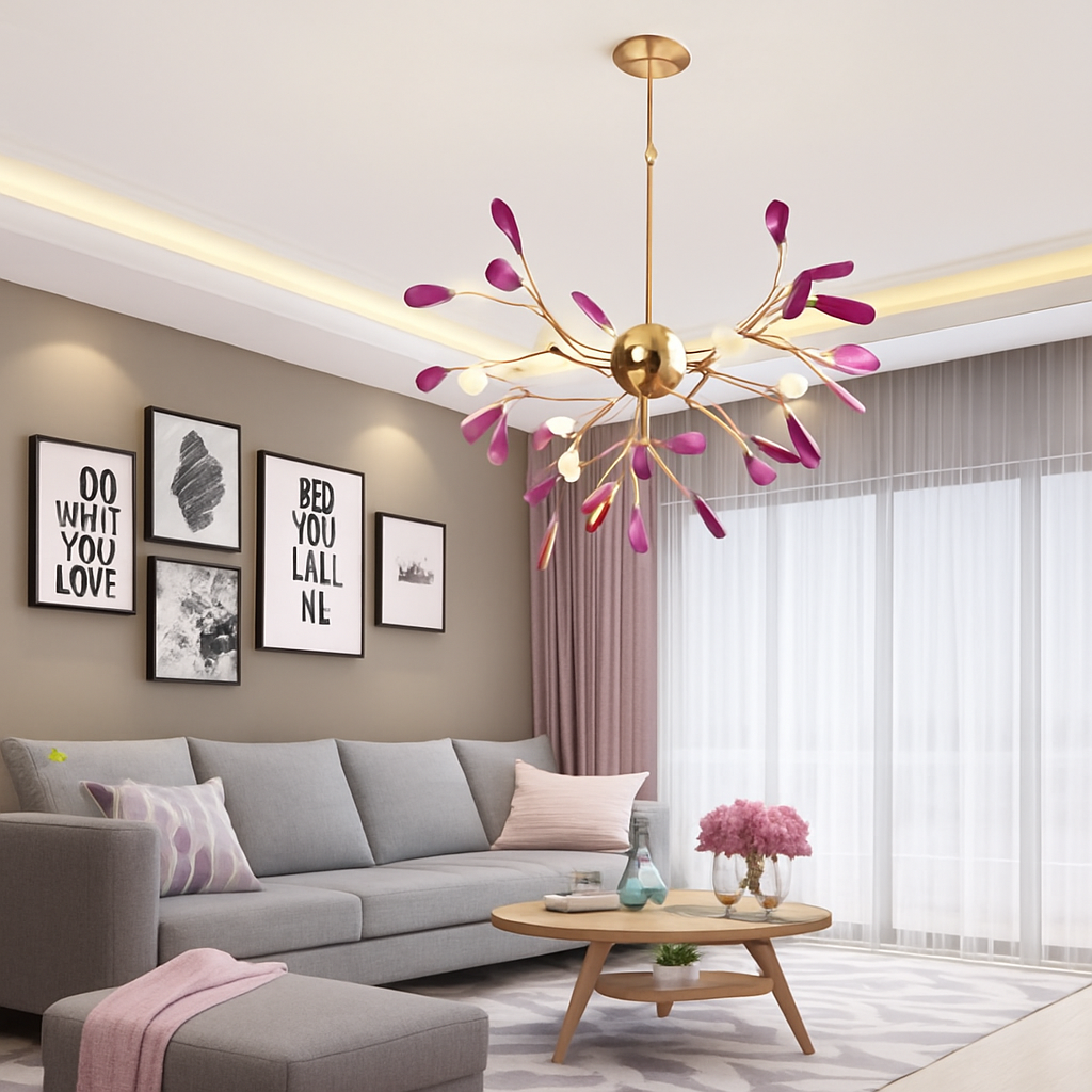 lustre moderne en agate naturelle pour décoration intérieure - vue 6 sur 17