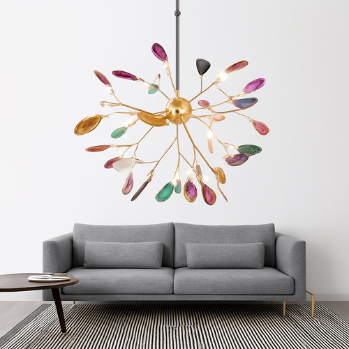 lustre moderne en agate naturelle pour décoration intérieure