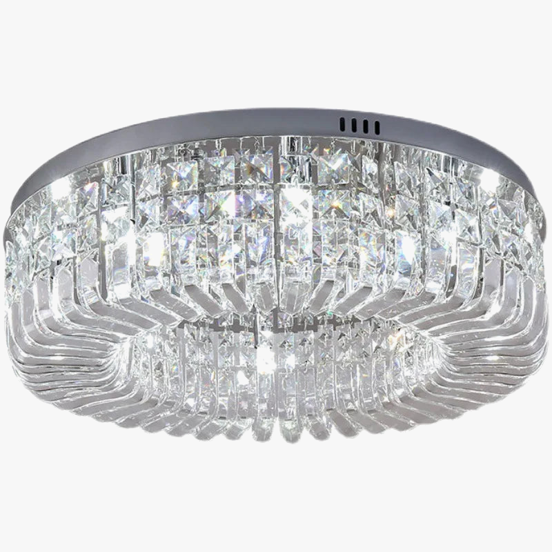 lustre moderne en cristal chrome rond nordique led suspendu