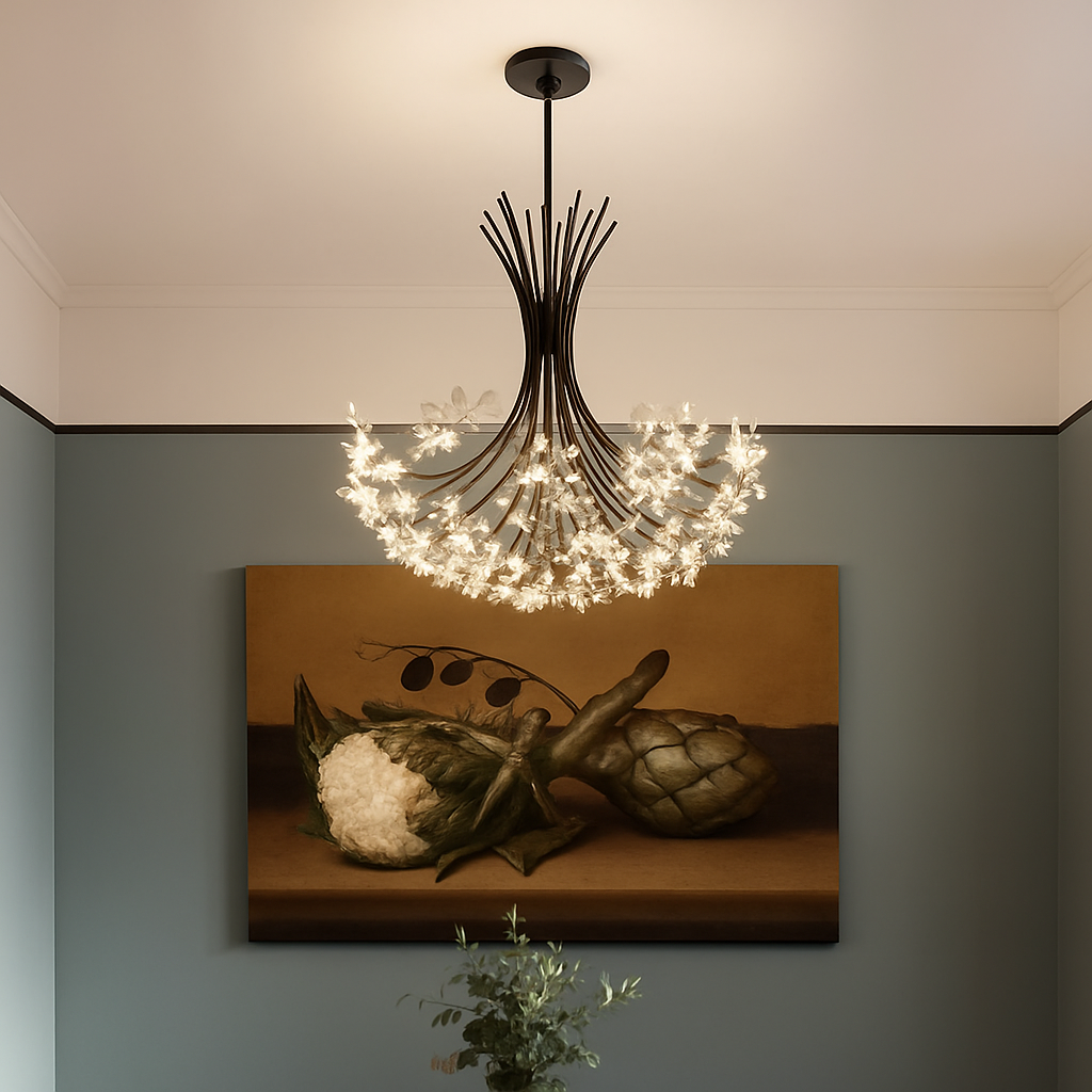 lustre moderne en cristal pissenlit éclairage design intérieur décoratif - vue 3 sur 10