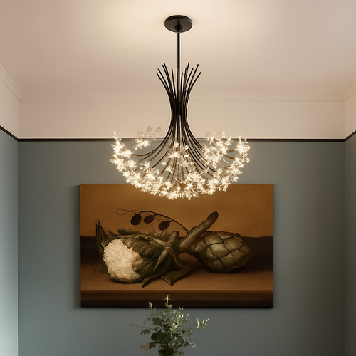 lustre moderne en cristal pissenlit éclairage design intérieur décoratif